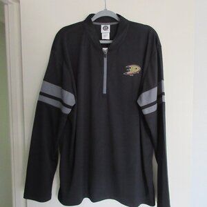 NHL Anaheim Duck Black Quarter Zip Jacket Authentic Men's XL NEW
